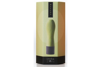 Салатовый рифленый мини-вибратор IROHA ZEN MATCHA - 12,7 см.