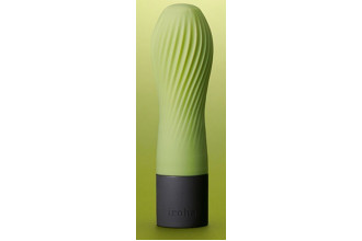 Салатовый рифленый мини-вибратор IROHA ZEN MATCHA - 12,7 см.