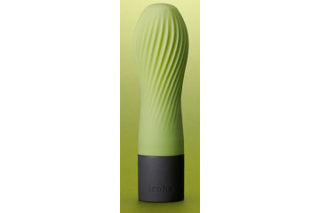 Салатовый рифленый мини-вибратор IROHA ZEN MATCHA - 12,7 см.
