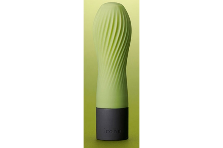 Салатовый рифленый мини-вибратор IROHA ZEN MATCHA - 12,7 см.
