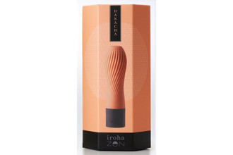 Персиковый рифленый мини-вибратор IROHA ZEN HANACHA - 12,7 см.