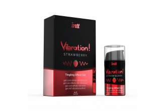 Жидкий интимный гель с эффектом вибрации Vibration! Strawberry - 15 мл.