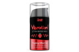 Жидкий интимный гель с эффектом вибрации Vibration! Strawberry - 15 мл.