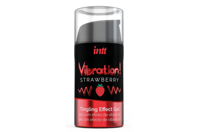 Жидкий интимный гель с эффектом вибрации Vibration! Strawberry - 15 мл.