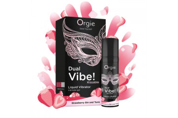 Съедобный жидкий вибратор Dual Vibe! со вкусом клубничного джина с тоником - 15 мл.