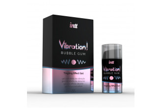 Жидкий интимный гель с эффектом вибрации Vibration! Bubble Gum - 15 мл.