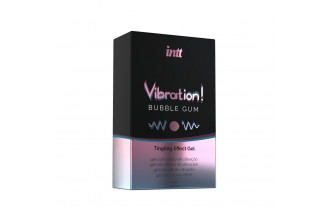 Жидкий интимный гель с эффектом вибрации Vibration! Bubble Gum - 15 мл.