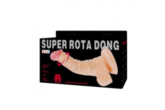 Реалистичный ротатор на присоске Super Rota Dong - 21 см.