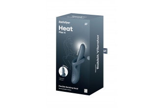 Серый вибратор-ротатор с функцией нагрева Heat Flex 4 - 23 см.