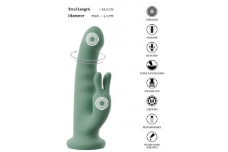 Зеленый вибратор-ротатор Luvio - 19,3 см. Зеленый вибратор-ротатор Luvio - 19,3 см.